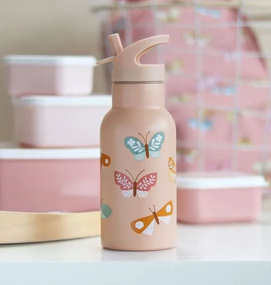 A Little Lovely Company  Edelstahl-Trinkflasche Schmetterlinge 