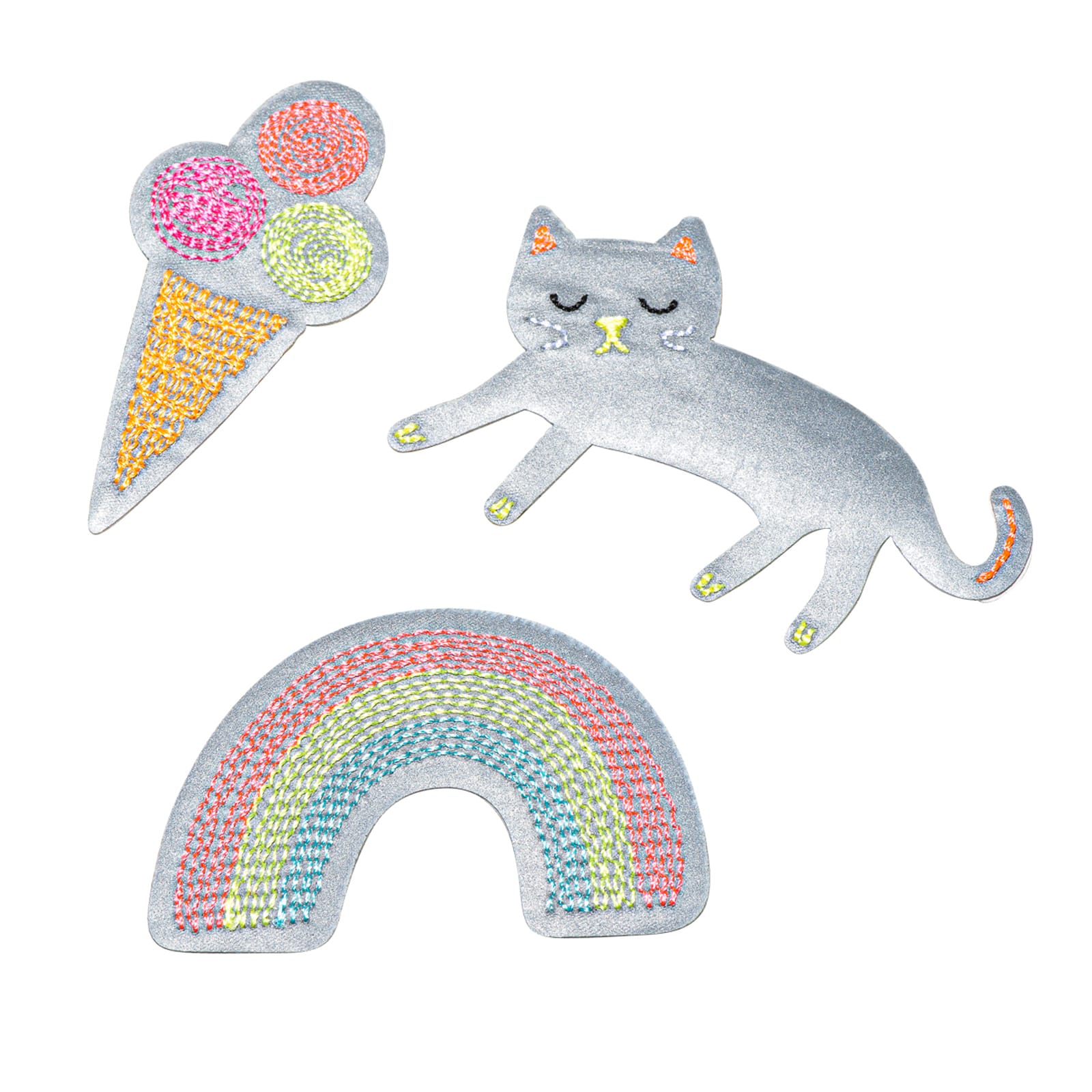 Fabfabstickers Reflektor Sticker Rainbow - Cat - Ice - Ragenbogen - Katze - Eiscreme
