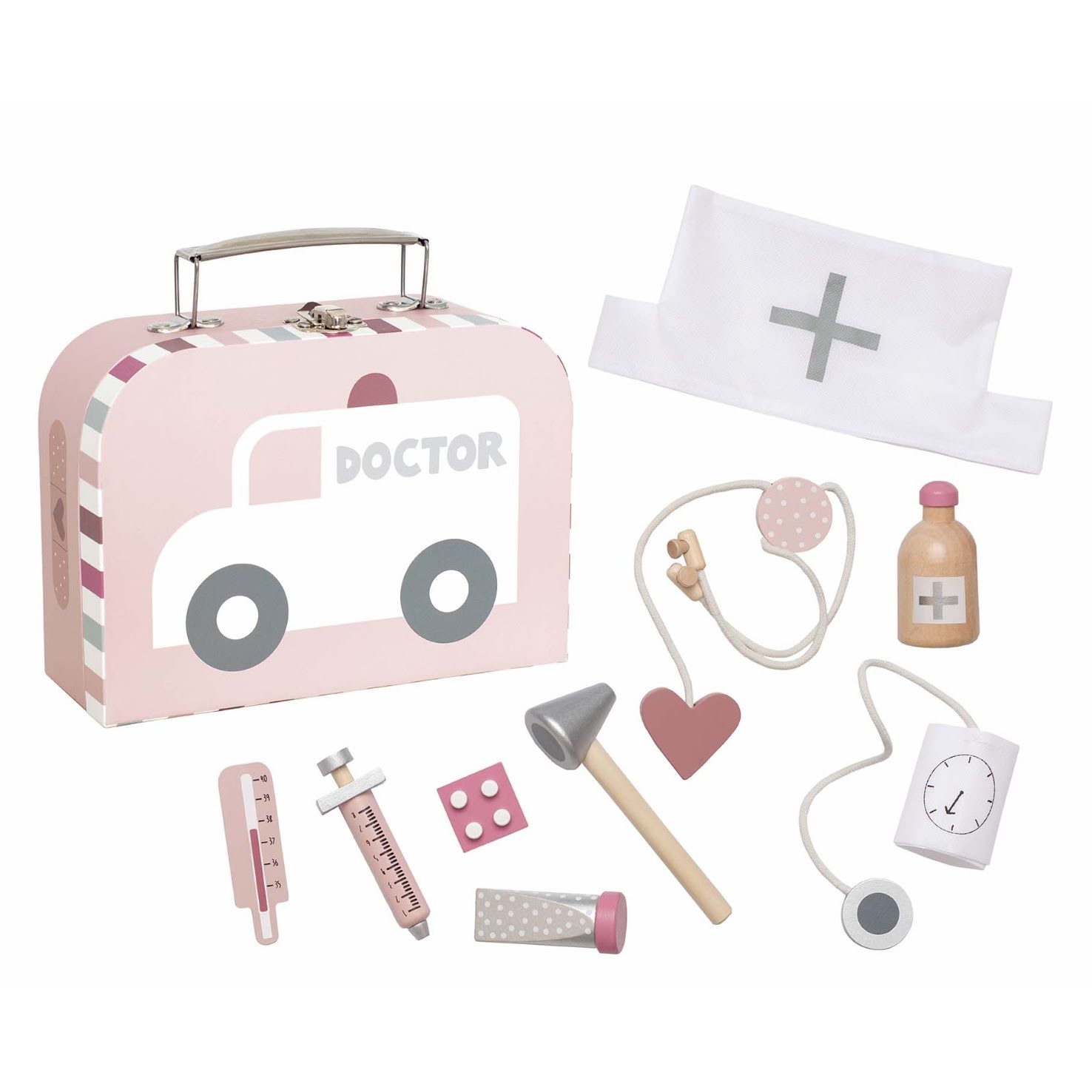 Jabadabado - Doktor Spiel Set im Koffer - Arztkoffer für Kinder in Pink